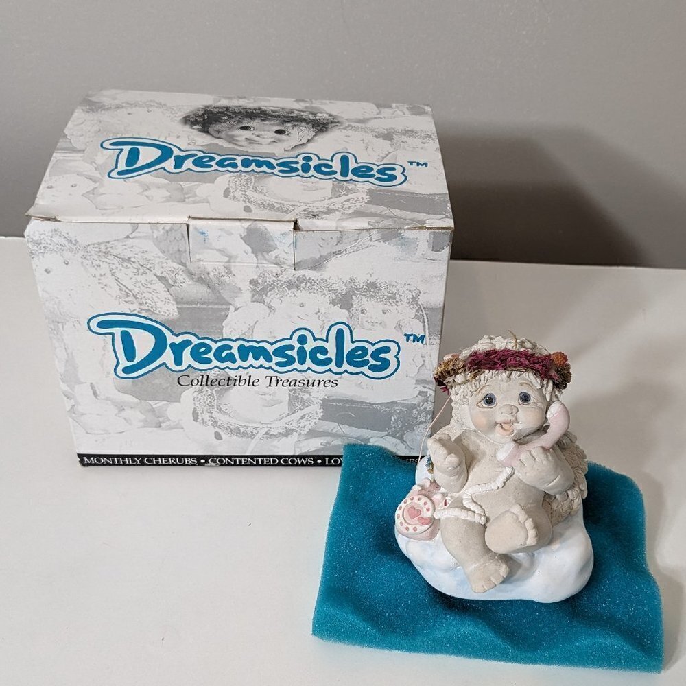 "DREAMSICLES" Collectible Treasures - CHATTER BOX; Angel on Phone; 4" x 3.5"